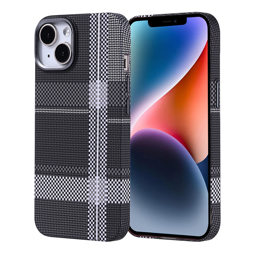 Apple iPhone 13 Kılıf Magsafe Şarj Özellikli Karbon Fiber Görünümlü Zore Nekst Kapak Yeşil