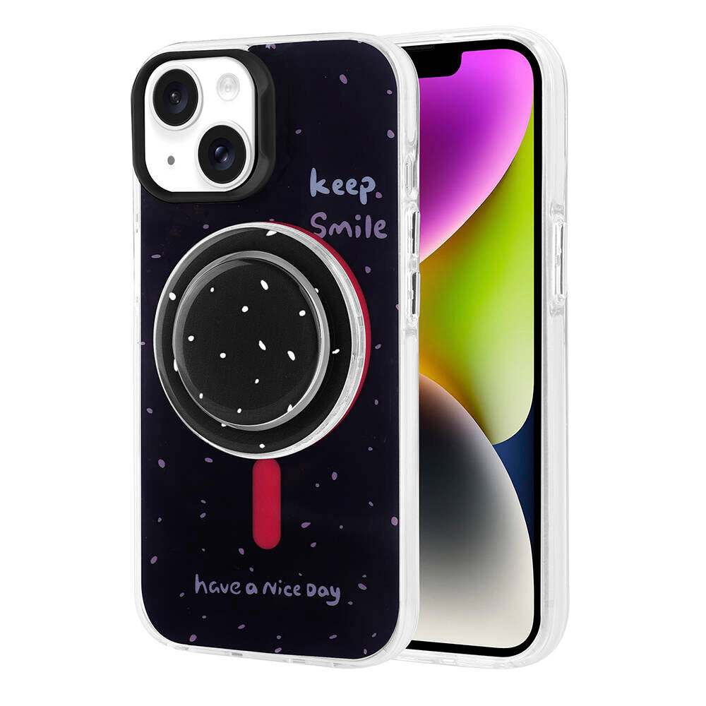 Apple iPhone 13 Kılıf Magsafe Şarj Özellikli Tak-Çıkar Pop Soketli Zore Tiktok Kapak Yeşil