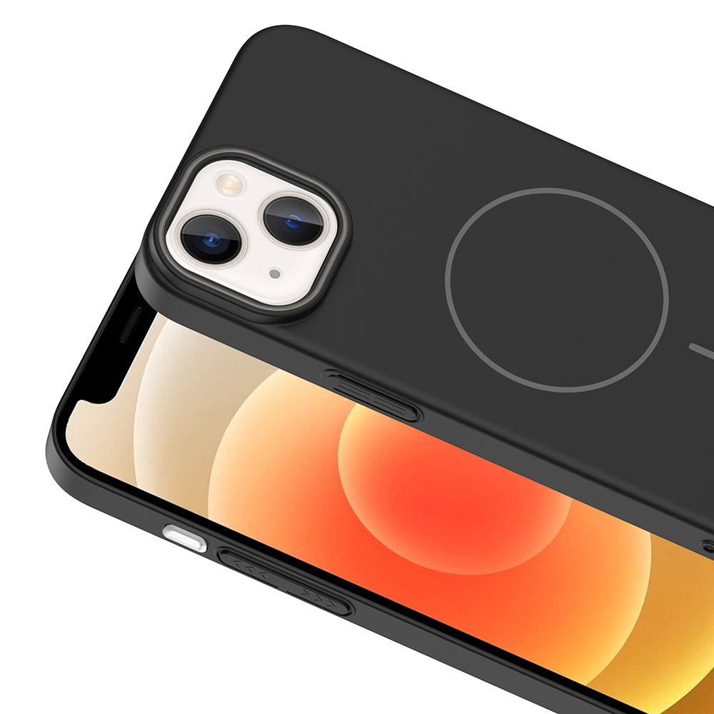 Apple iPhone 13 Kılıf Magsafe Şarj Özellikli Zore Ruby Sert Kapak Mürdüm