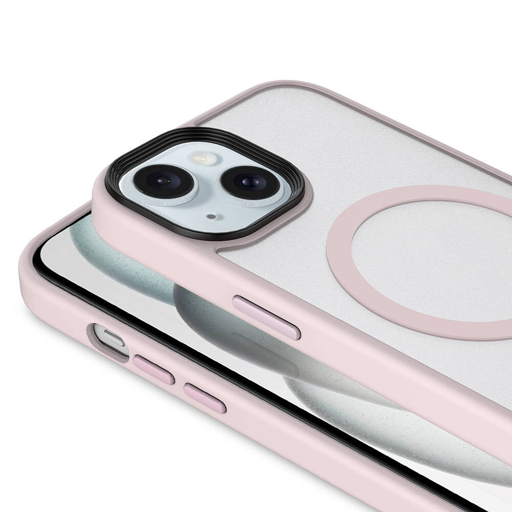 Apple iPhone 13 Kılıf Mat Arka Yüzey Wireless Şarj Özellikli Zore Flet Magsafe Kapak Gri