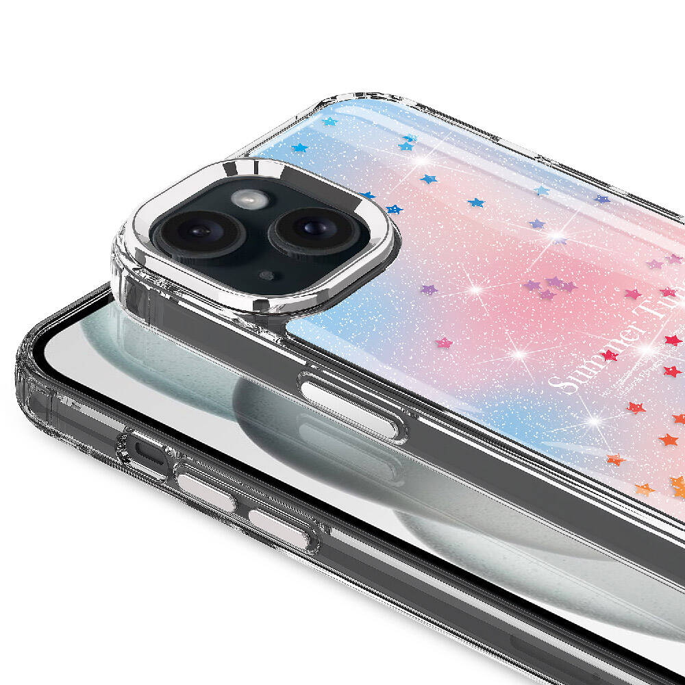 Apple iPhone 13 Kılıf Simli Desenli Parlak Zore Task Kapak Pembe