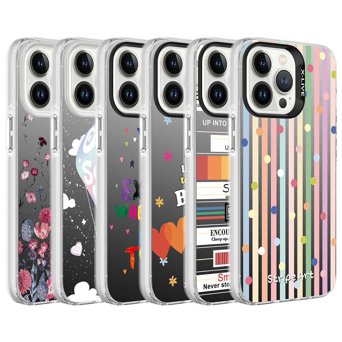 Apple iPhone 13 Pro Kılıf Desenli Zore Silver Sert Kapak Noktalar