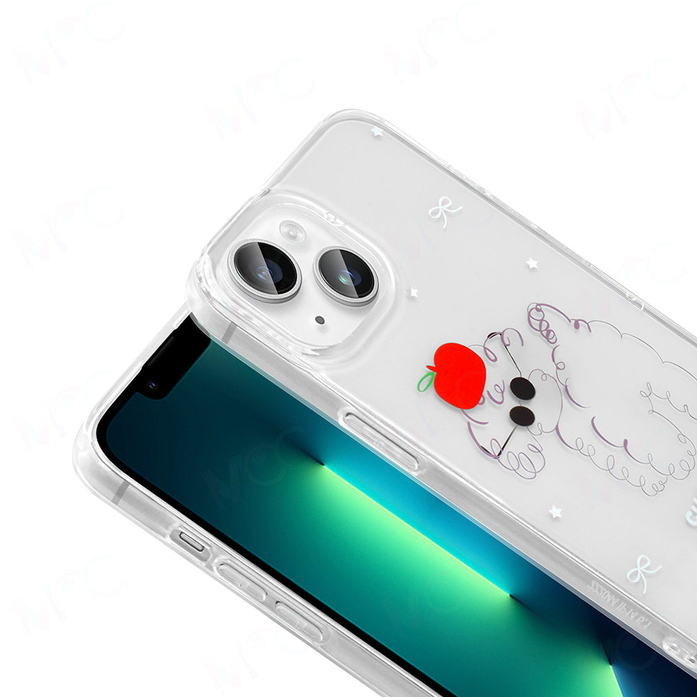 Apple iPhone 14 Kılıf Şeffaf Figürlü Zore Folk Sert Kapak Fiyonk
