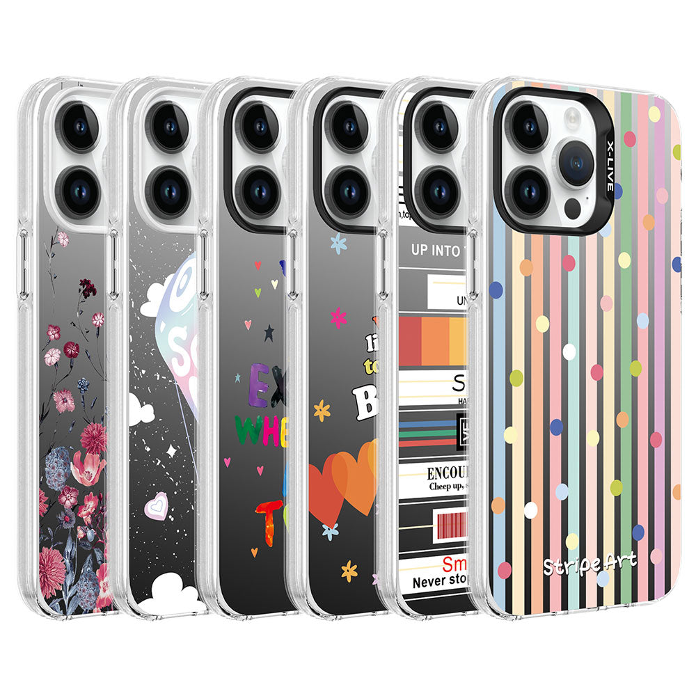 Apple iPhone 14 Pro Kılıf Desenli Zore Silver Sert Kapak Çiçek