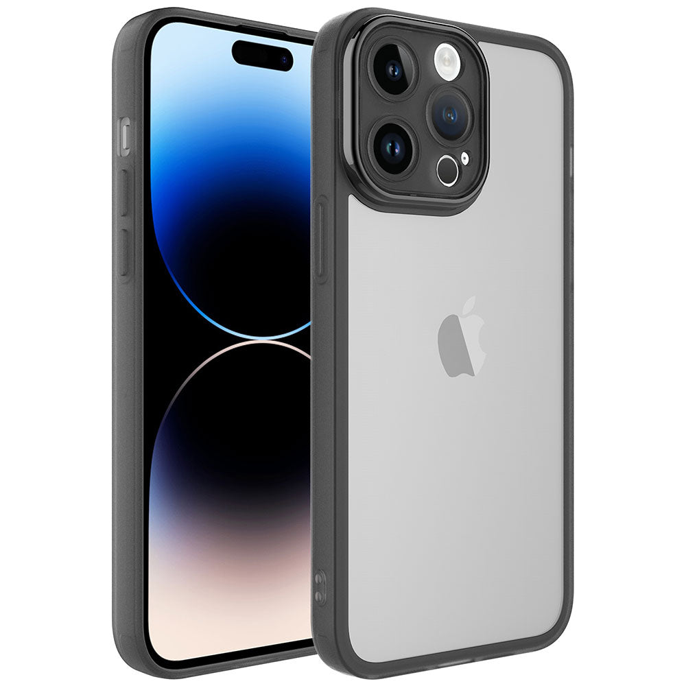 Apple iPhone 14 Pro Kılıf Kamera Korumalı Transparan Zore Post Kapak Siyah