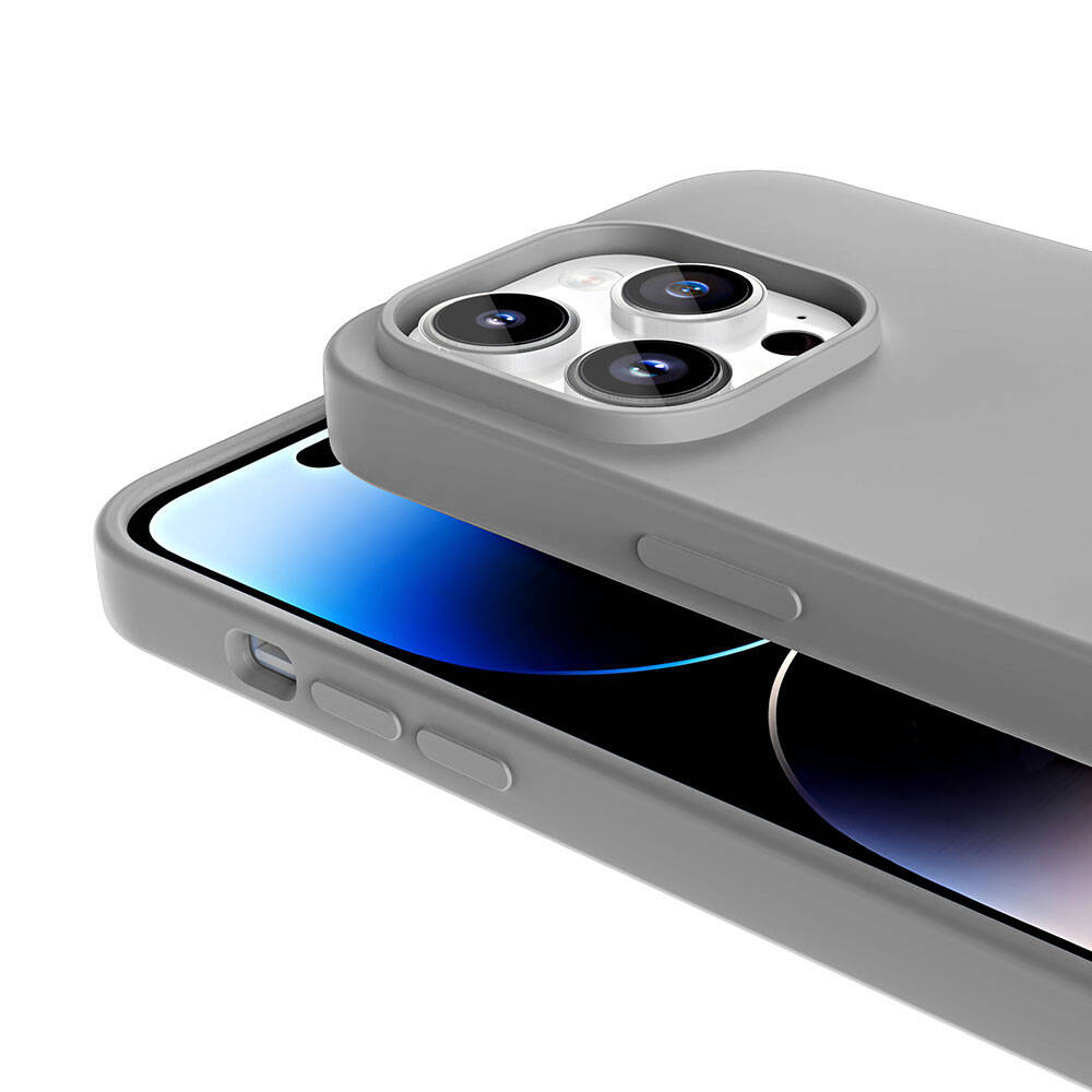Apple iPhone 14 Pro Kılıf Magsafe Şarj Özellikli Sıvı Teknolojili Silinebilir Sert Zore Kivi Kapak Siyah