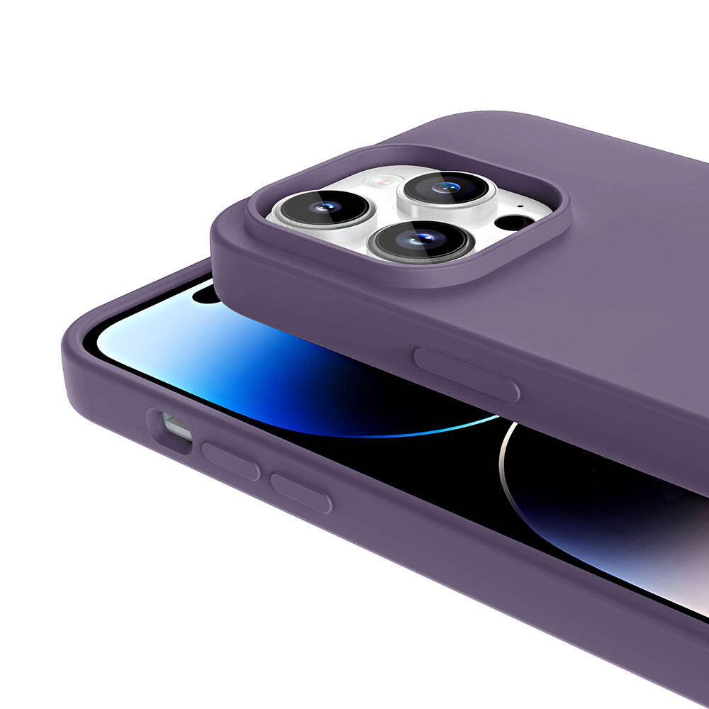 Apple iPhone 14 Pro Kılıf Magsafe Şarj Özellikli Sıvı Teknolojili Silinebilir Sert Zore Kivi Kapak Siyah