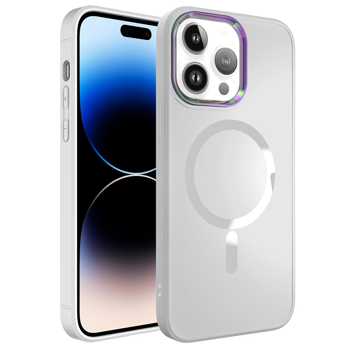Apple iPhone 14 Pro Kılıf Magsafe Wireless Şarj Özellikli Zore Stil Kapak Beyaz