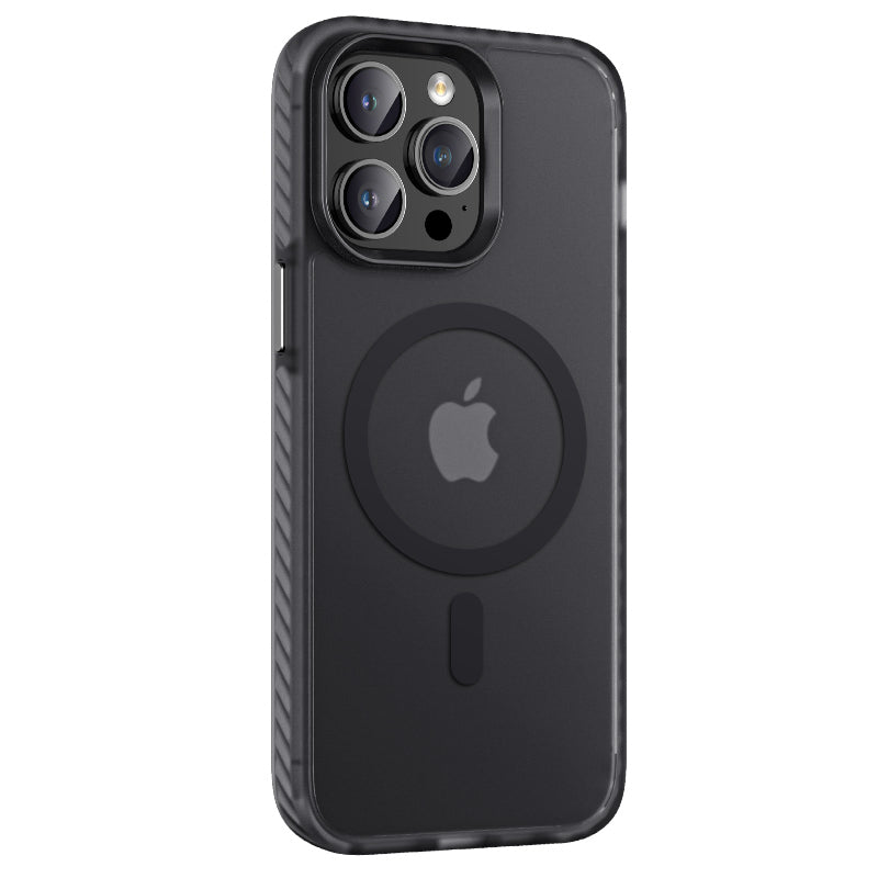 Apple iPhone 14 Pro Kılıf Mat Arka Yüzey Wireless Şarj Özellikli Zore Locik Kapak Siyah