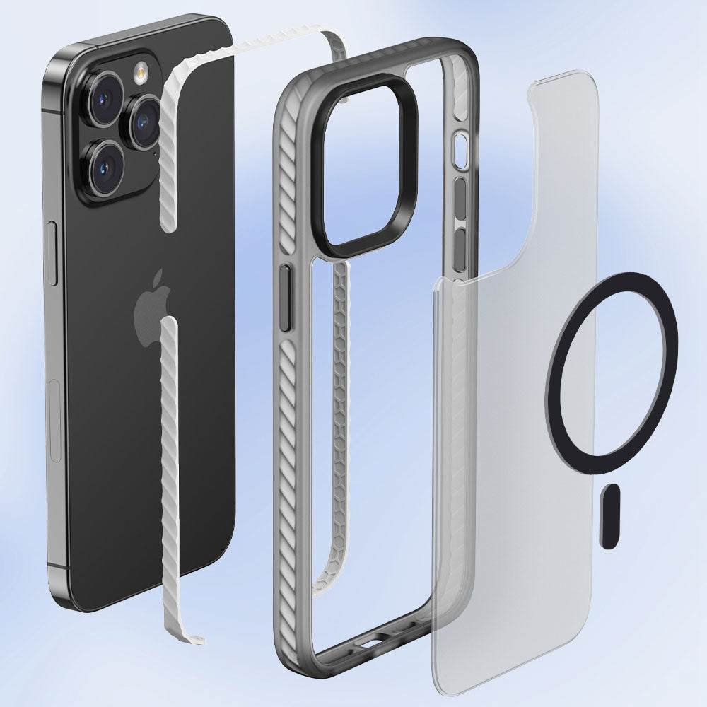 Apple iPhone 14 Pro Kılıf Mat Arka Yüzey Wireless Şarj Özellikli Zore Locik Kapak Siyah