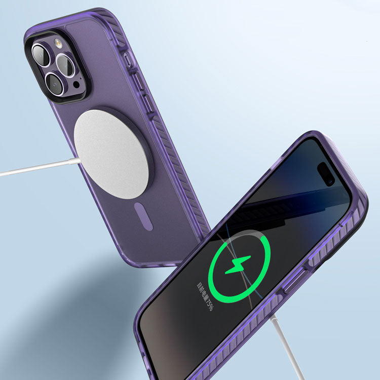 Apple iPhone 14 Pro Kılıf Mat Arka Yüzey Wireless Şarj Özellikli Zore Locik Kapak Siyah