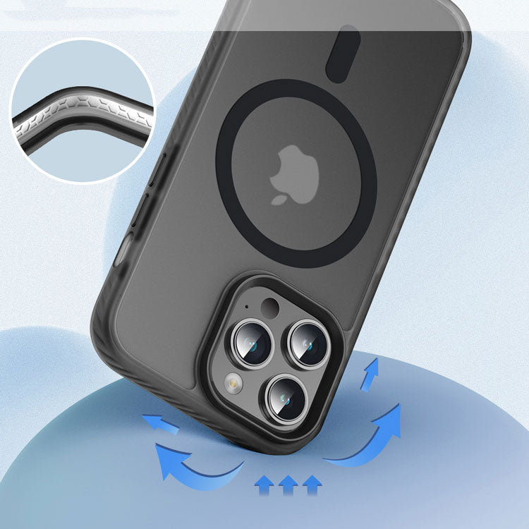 Apple iPhone 14 Pro Kılıf Mat Arka Yüzey Wireless Şarj Özellikli Zore Locik Kapak Siyah