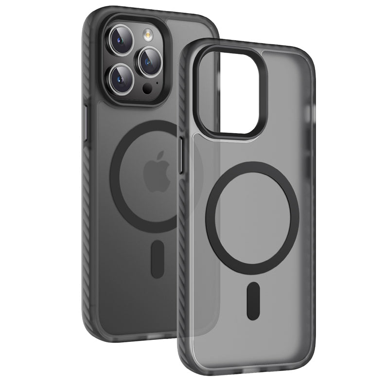 Apple iPhone 14 Pro Kılıf Mat Arka Yüzey Wireless Şarj Özellikli Zore Locik Kapak Siyah
