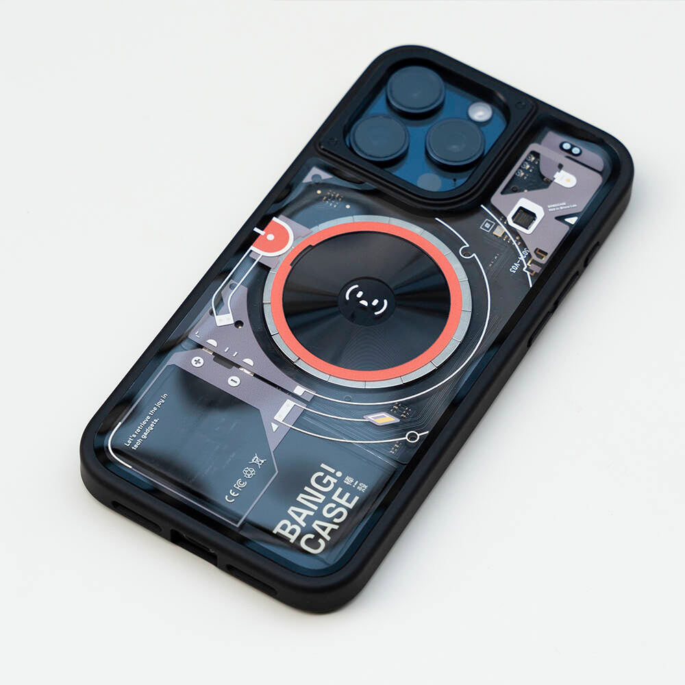 Apple iPhone 14 Pro Kılıf Özelleştirilebilir 3 Fonksiyonlu Bluetooth Bağlantılı Bitmo Lab Bangcase Akıllı Magsafe Kapak Siyah