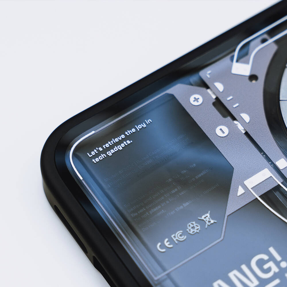 Apple iPhone 14 Pro Kılıf Özelleştirilebilir 3 Fonksiyonlu Bluetooth Bağlantılı Bitmo Lab Bangcase Akıllı Magsafe Kapak Siyah