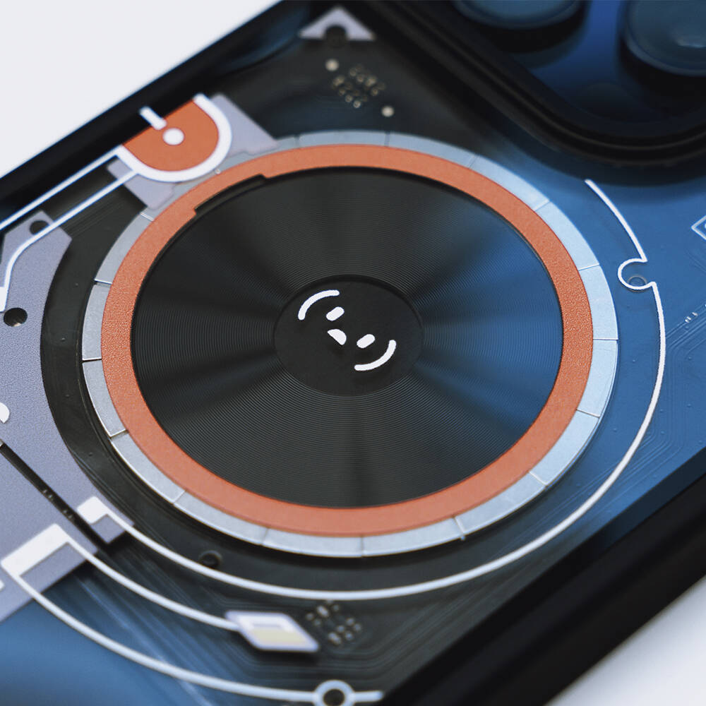 Apple iPhone 14 Pro Kılıf Özelleştirilebilir 3 Fonksiyonlu Bluetooth Bağlantılı Bitmo Lab Bangcase Akıllı Magsafe Kapak Siyah