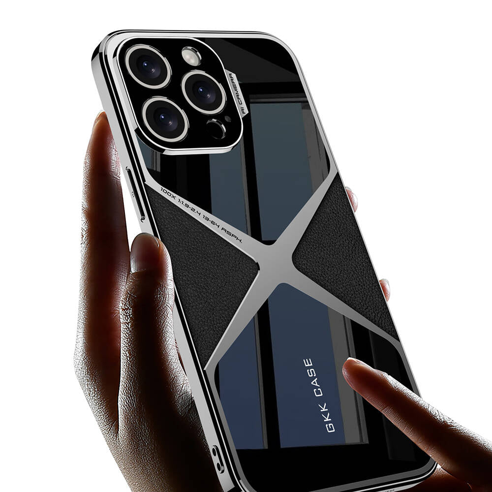 Apple iPhone 14 Pro Kılıf Ultra İnce Kamera Korumalı PC + Deri Arka Yüzey Zore X-Pro Kapak Siyah