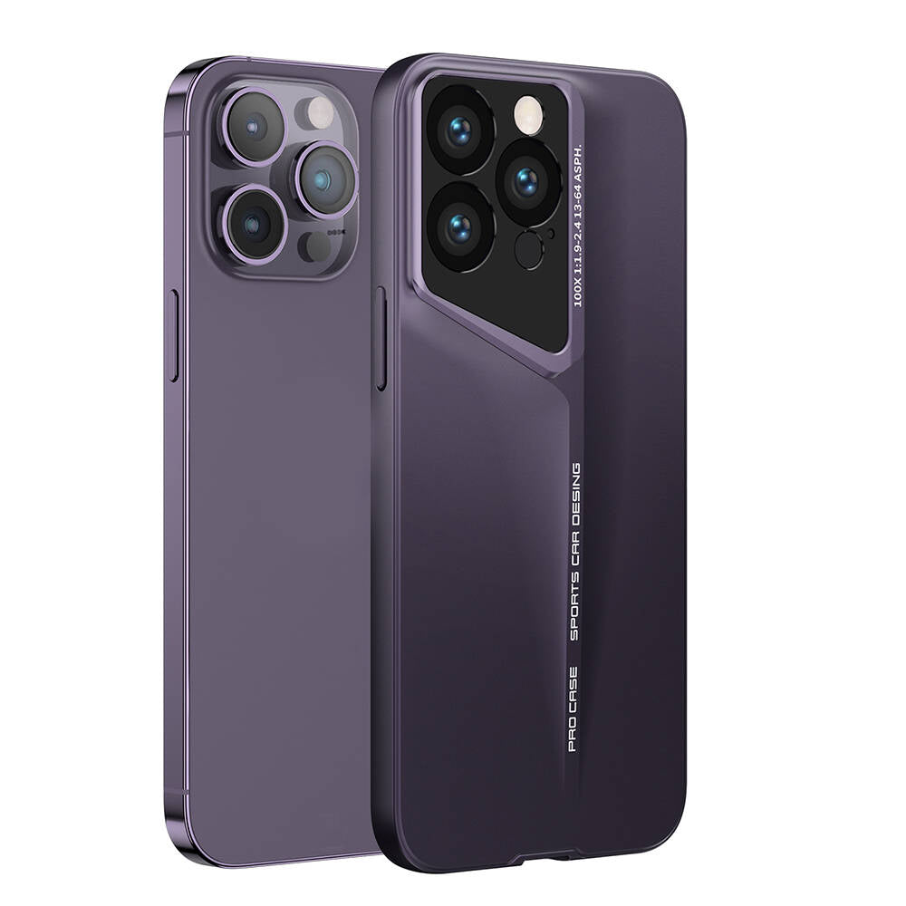 Apple iPhone 14 Pro Kılıf Ultra İnce Kamera Korumalı Sert Rubber Zore Procase Kapak Derin Mor