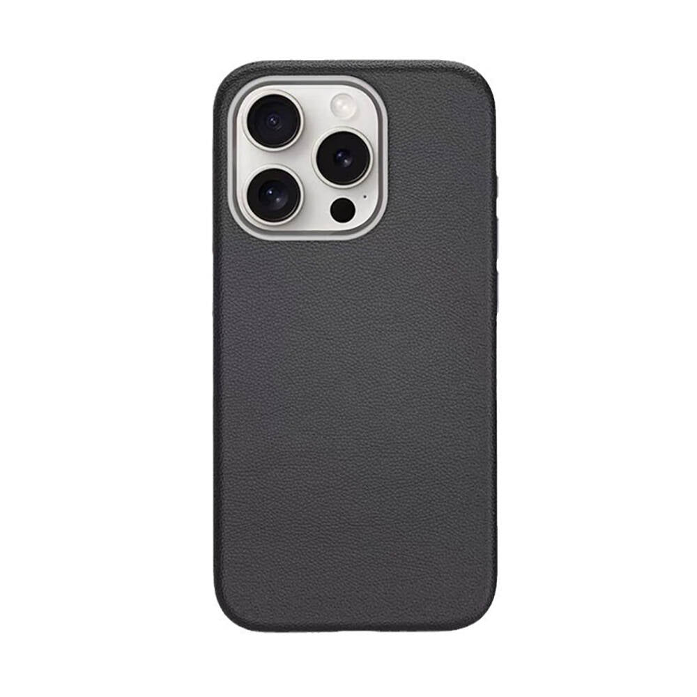 Apple iPhone 14 Pro Max Kılıf Magsafe Şarj Özellikli PU Deri Zore Adora Kapak Koyu Gri