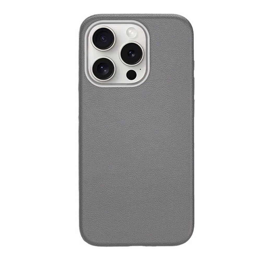 Apple iPhone 14 Pro Max Kılıf Magsafe Şarj Özellikli PU Deri Zore Adora Kapak Koyu Gri