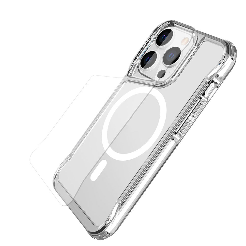 Apple iPhone 14 Pro Max Kılıf Zore Magsafe Şarj Özellikli T-Max Magsafe Kapak Renksiz