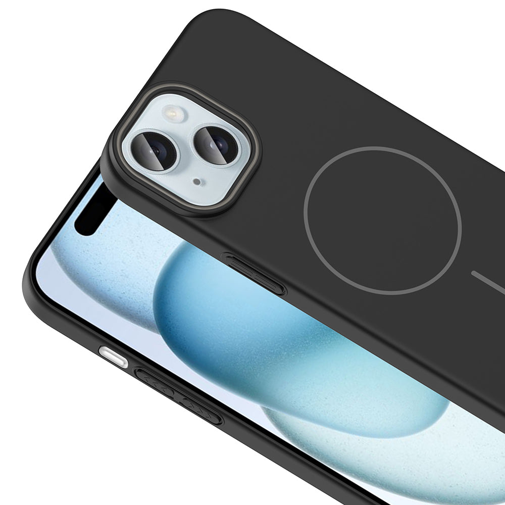 Apple iPhone 15 Kılıf Magsafe Şarj Özellikli Zore Ruby Sert Kapak Desert Titanyum