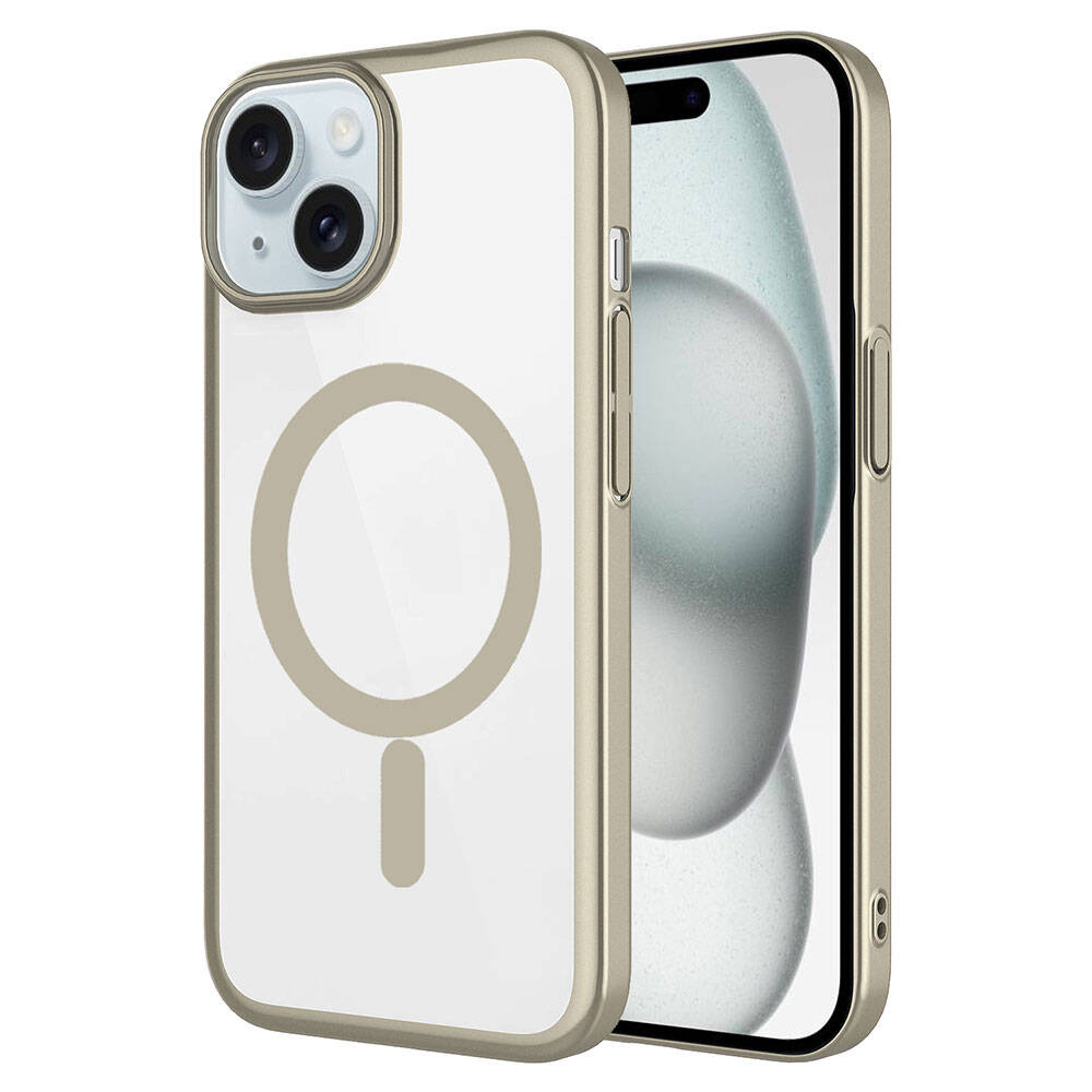 Apple iPhone 15 Kılıf Wireless Şarj Özellikli Sert PC Zore Mat Riksos M-safe Kapak