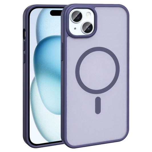 Apple iPhone 15 Plus Kılıf M-safe Şarj Özellikli Mat Arka Yüzey Zore Sio Kapak Derin Mor