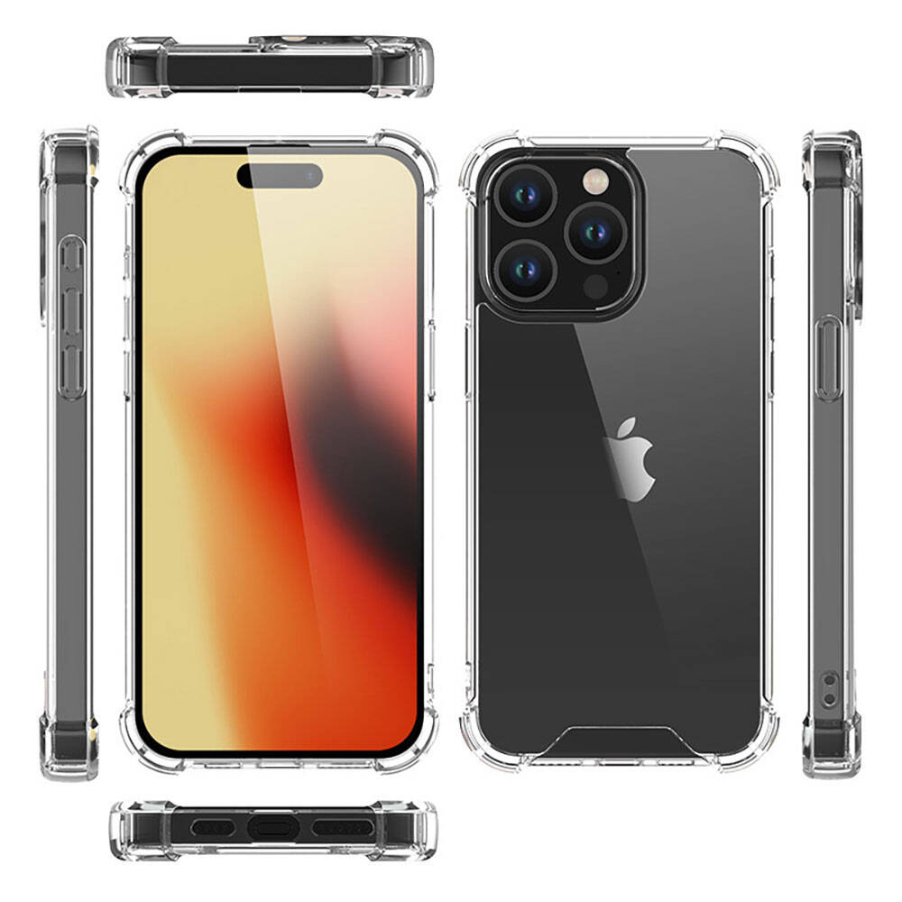 Apple iPhone 15 Pro Kılıf Zore Nitro Anti Shock Silikon Renksiz