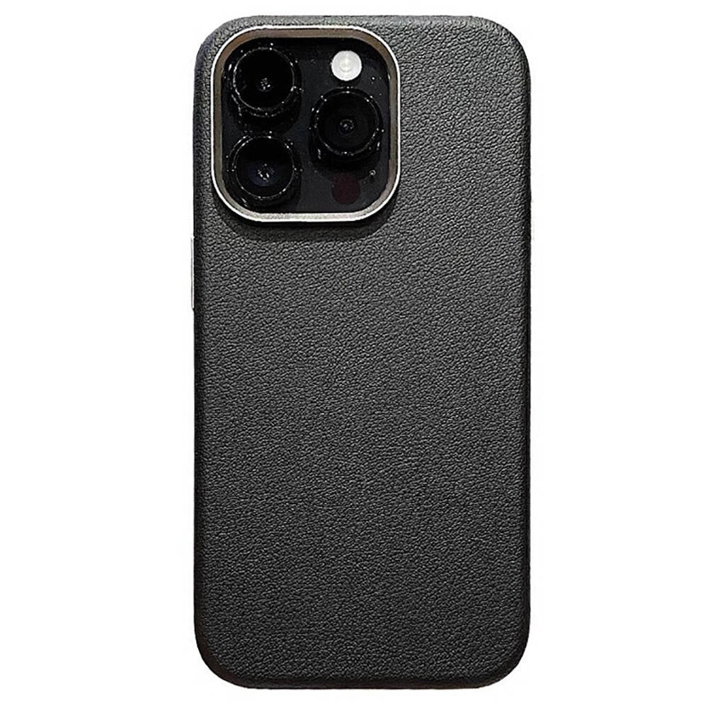 Apple iPhone 15 Pro Max Kılıf Magsafe Şarj Özellikli PU Deri Zore Adora Kapak Koyu Gri