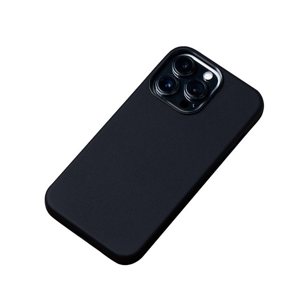 Apple iPhone 15 Pro Max Kılıf Magsafe Şarj Özellikli PU Deri Zore Adora Kapak Koyu Gri