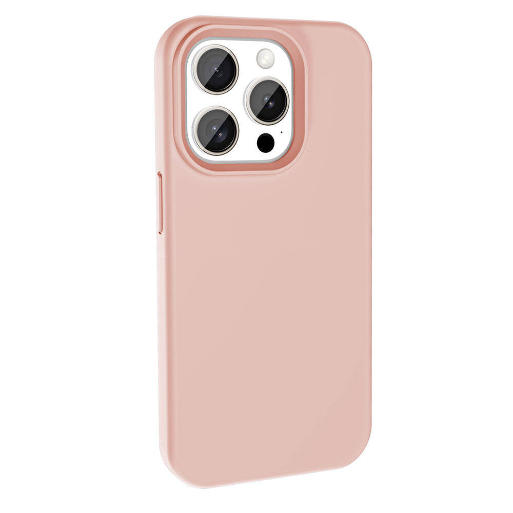 Apple iPhone 15 Pro Max Kılıf Magsafe Şarj Özellikli Sıvı Teknolojili Silinebilir Sert Zore Kivi Kapak Pembe