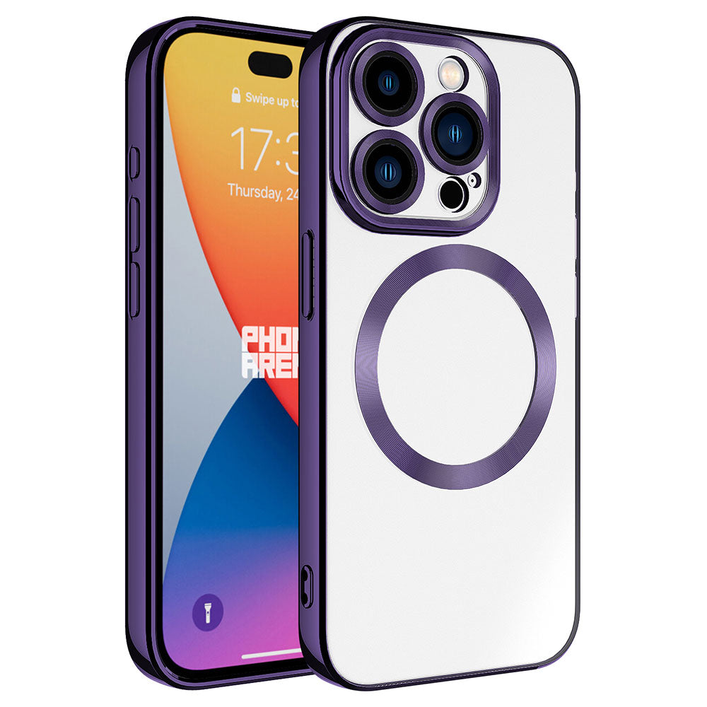 Apple iPhone 15 Pro Max Kılıf Magsafe Wireless Şarj Özellikli Zore Setro Silikon Midnight