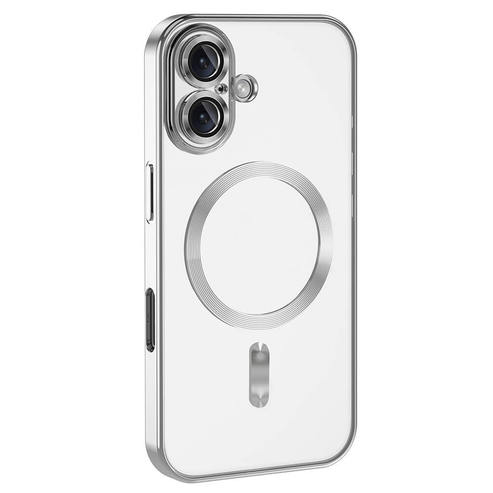 Apple iPhone 16 Kılıf Kamera Korumalı Magsafe Wireless Şarj Özellikli Zore Demre Kapak Rose Gold