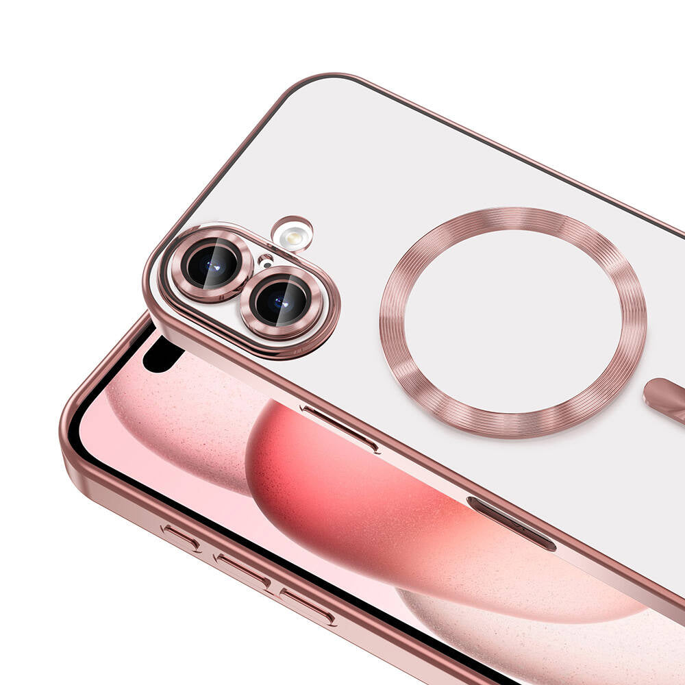 Apple iPhone 16 Kılıf Kamera Korumalı Magsafe Wireless Şarj Özellikli Zore Demre Kapak Gold