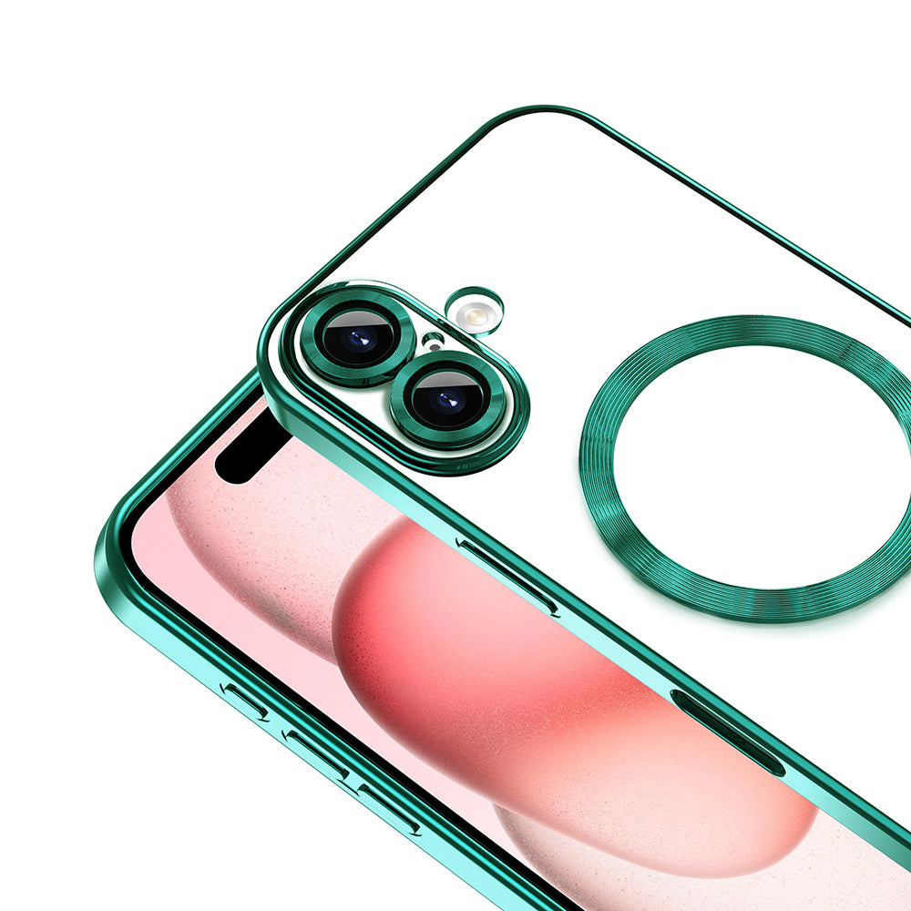 Apple iPhone 16 Kılıf Kamera Korumalı Magsafe Wireless Şarj Özellikli Zore Demre Kapak Rose Gold