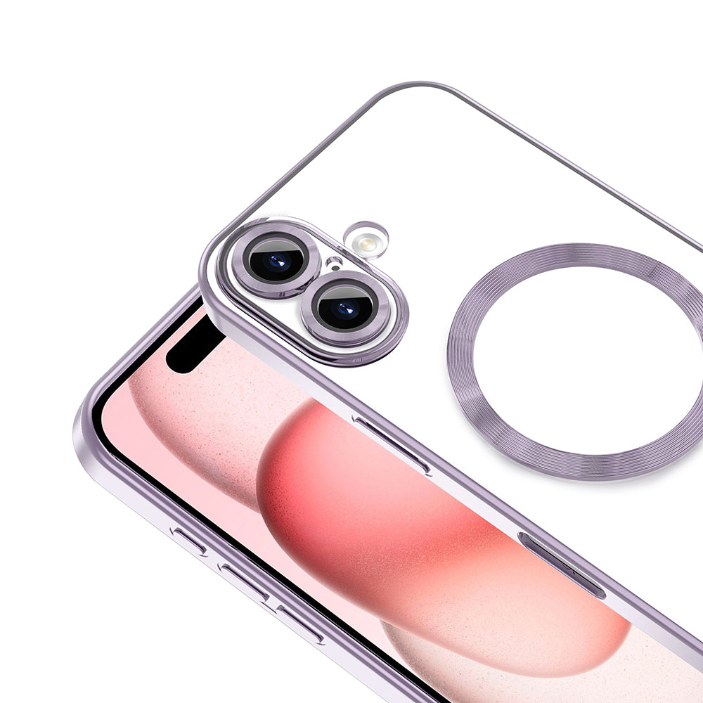 Apple iPhone 16 Kılıf Kamera Korumalı Magsafe Wireless Şarj Özellikli Zore Demre Kapak Rose Gold