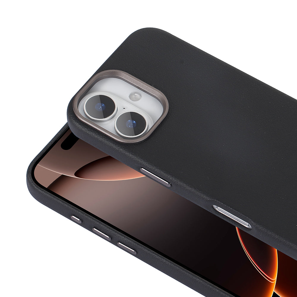 Apple iPhone 16 Kılıf Magsafe Şarj Özellikli PU Deri Zore Adora Kapak Siyah