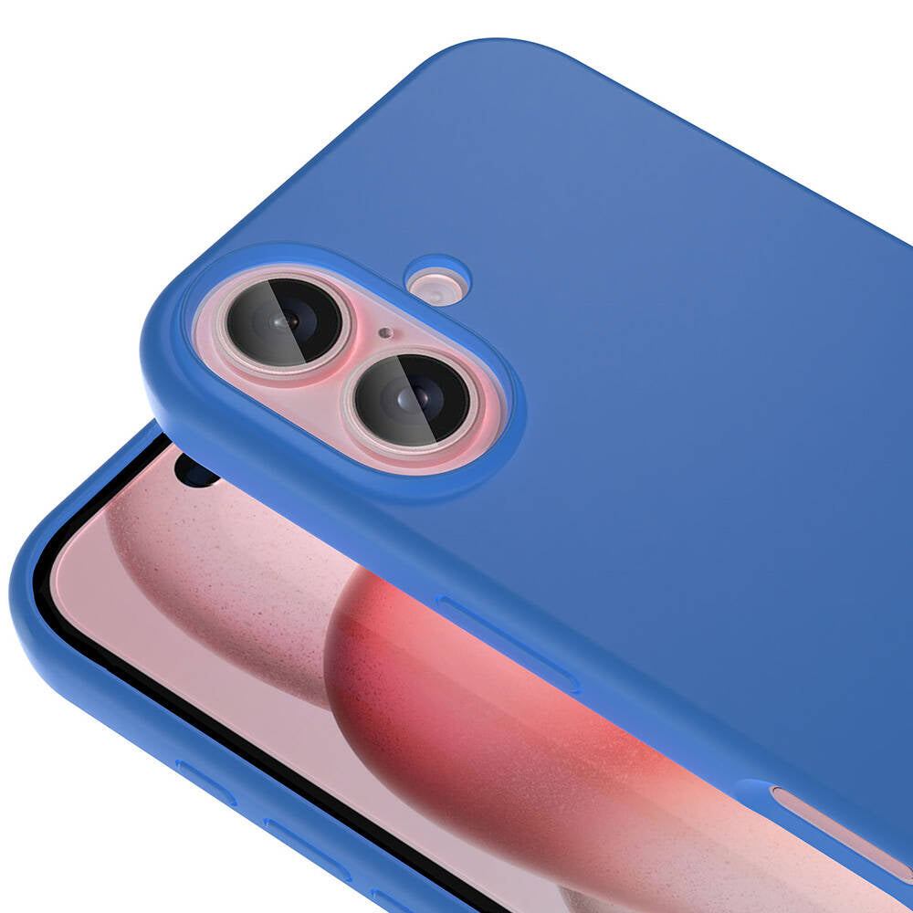 Apple iPhone 16 Kılıf Magsafe Şarj Özellikli Sıvı Teknolojili Silinebilir Sert Zore Kivi Kapak Mavi