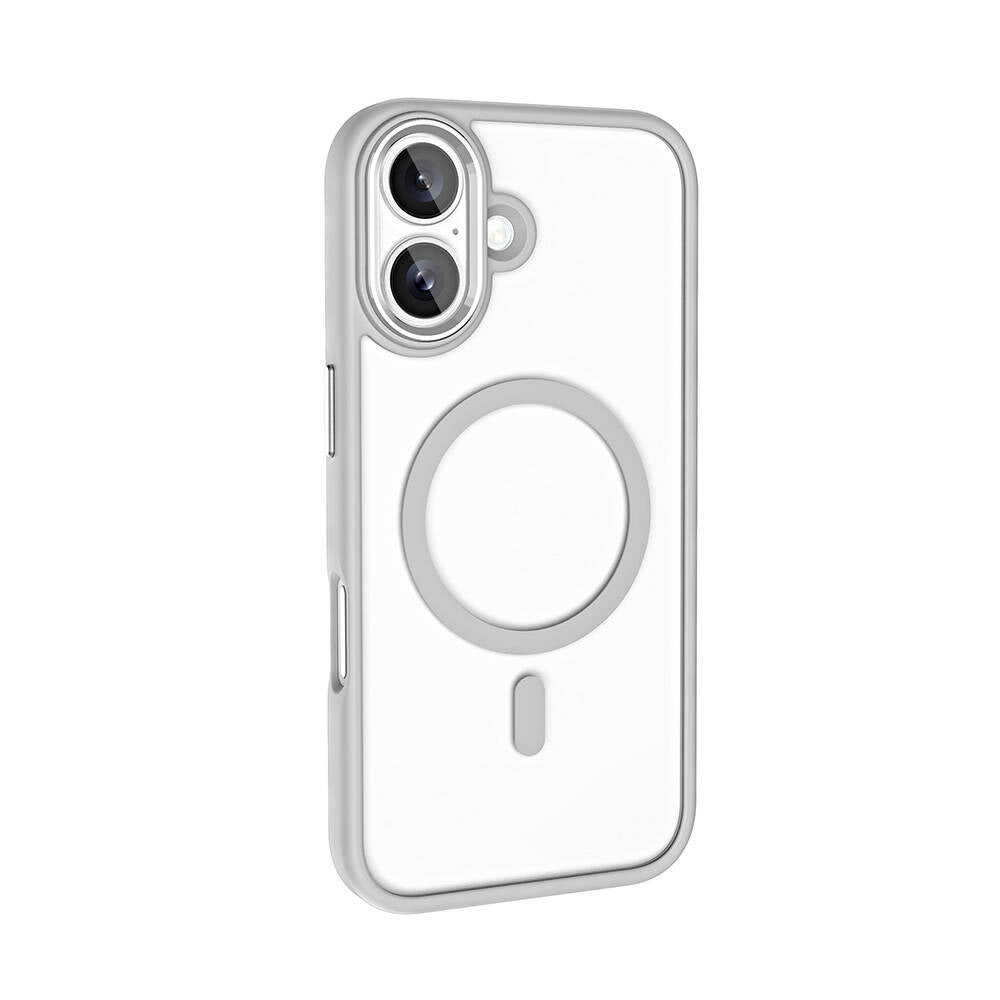 Apple iPhone 16 Kılıf Wireless Şarj Özellikli Zore Krom Magsafe Silikon Kapak Pembe