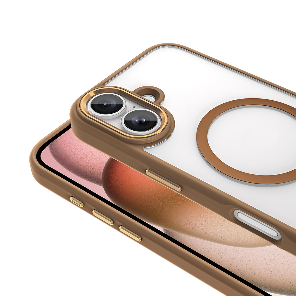 Apple iPhone 16 Kılıf Wireless Şarj Özellikli Zore Krom Magsafe Silikon Kapak Titanyum-Gri