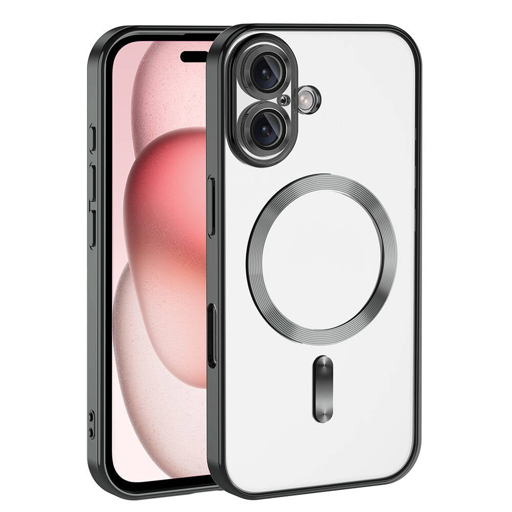 Apple iPhone 16 Plus Kılıf Kamera Korumalı Magsafe Wireless Şarj Özellikli Zore Demre Kapak Rose Gold