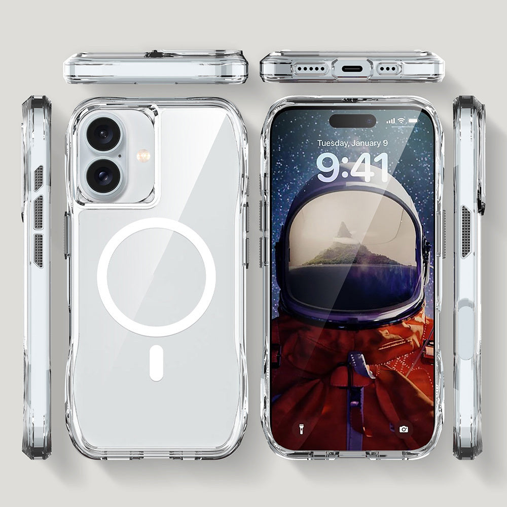 Apple iPhone 16 Plus Kılıf Magsafe Şarj Özellikli Airbagli Şeffaf Zore İncek Kapak Şeffaf