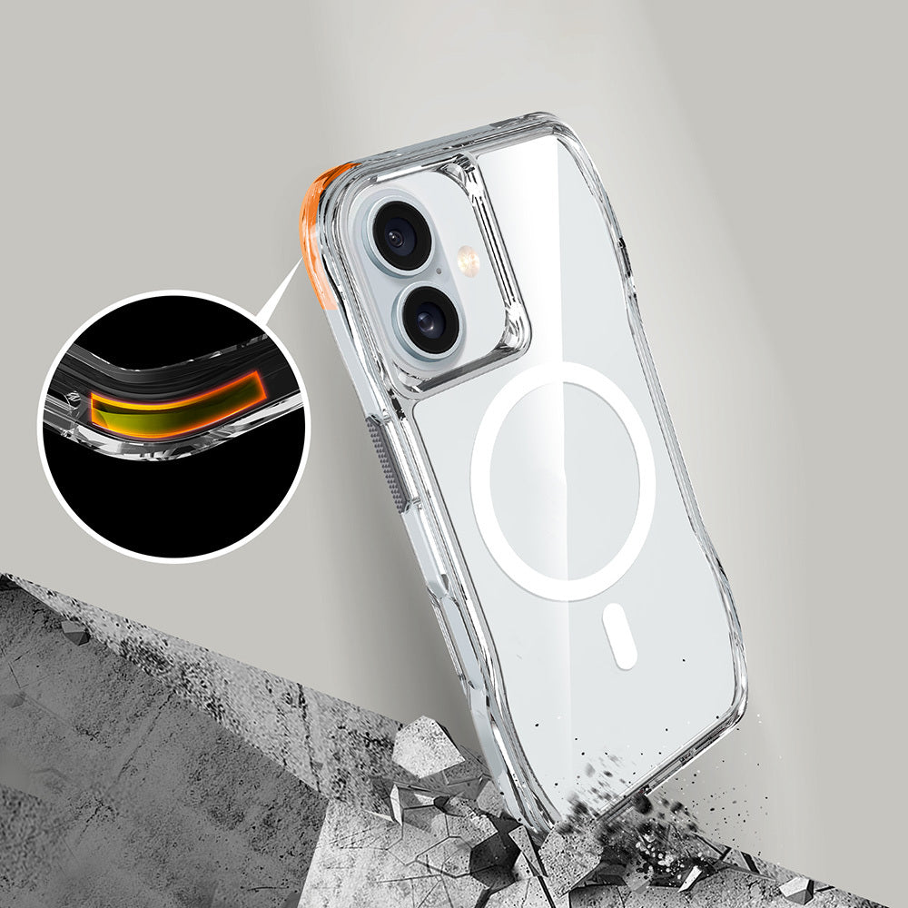 Apple iPhone 16 Plus Kılıf Magsafe Şarj Özellikli Airbagli Şeffaf Zore İncek Kapak Şeffaf