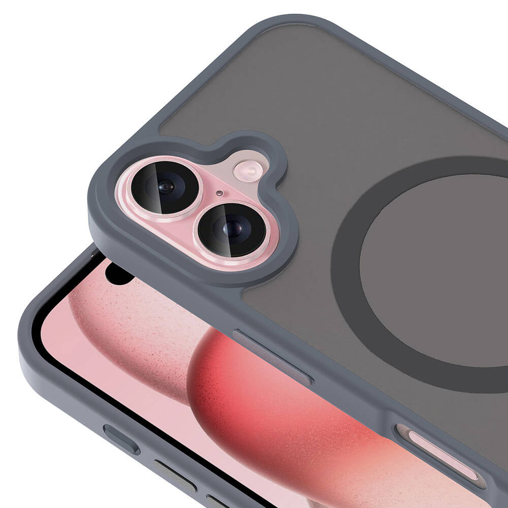 Apple iPhone 16 Plus Kılıf Magsafe Şarj Özellikli Mat Arka Yüzey Zore Sio Kapak Gri