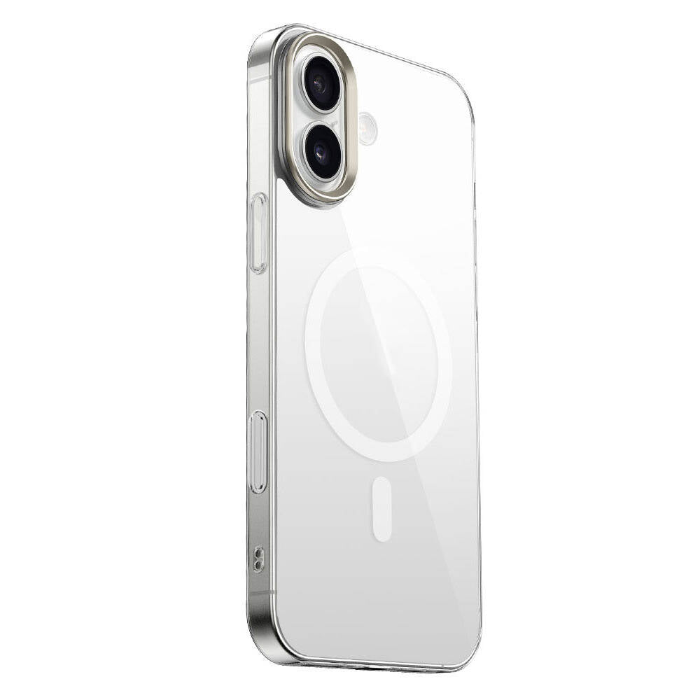 Apple iPhone 16 Plus Kılıf Magsafe Şarj Özellikli Şeffaf Cam Arka Yüzey Zore G-Glass Kapak Şeffaf