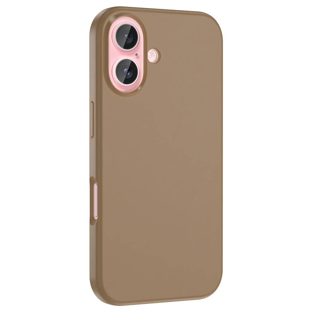 Apple iPhone 16 Plus Kılıf Magsafe Şarj Özellikli Sıvı Teknolojili Silinebilir Sert Zore Kivi Kapak Rose Gold