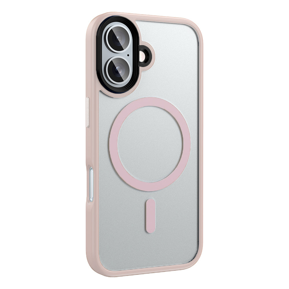 Apple iPhone 16 Plus Kılıf Mat Arka Yüzey Wireless Şarj Özellikli Zore Flet Magsafe Kapak Pembe