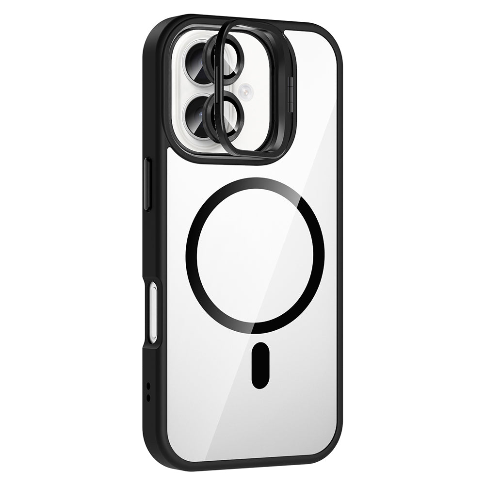 Apple iPhone 16 Plus Kılıf Standlı ve Kamera Lens Hediyeli M-Safe Şarj Özellikli Zore Etro Kapak Desert Titanyum