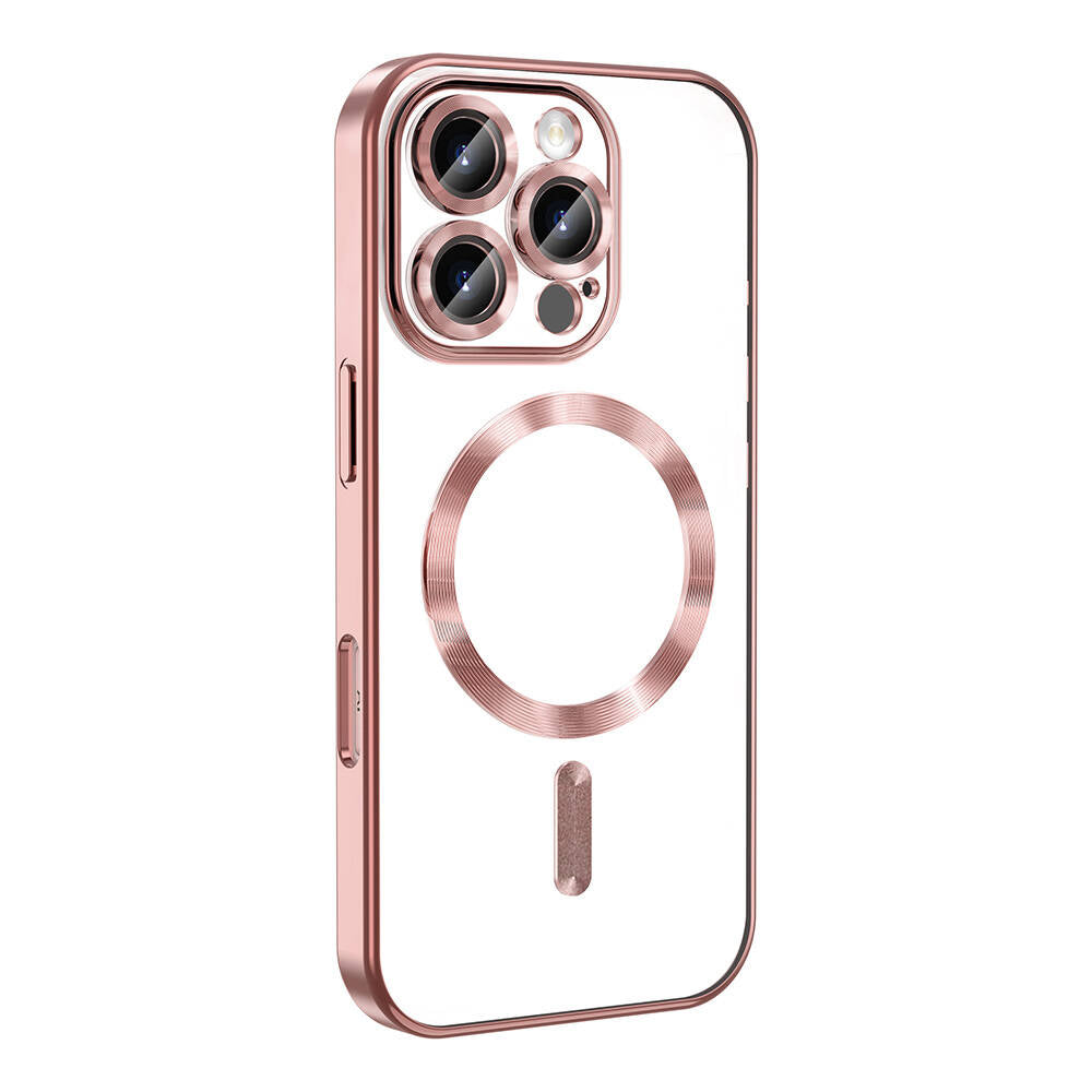 Apple iPhone 16 Pro Kılıf Kamera Korumalı Magsafe Wireless Şarj Özellikli Zore Demre Kapak Titanyum